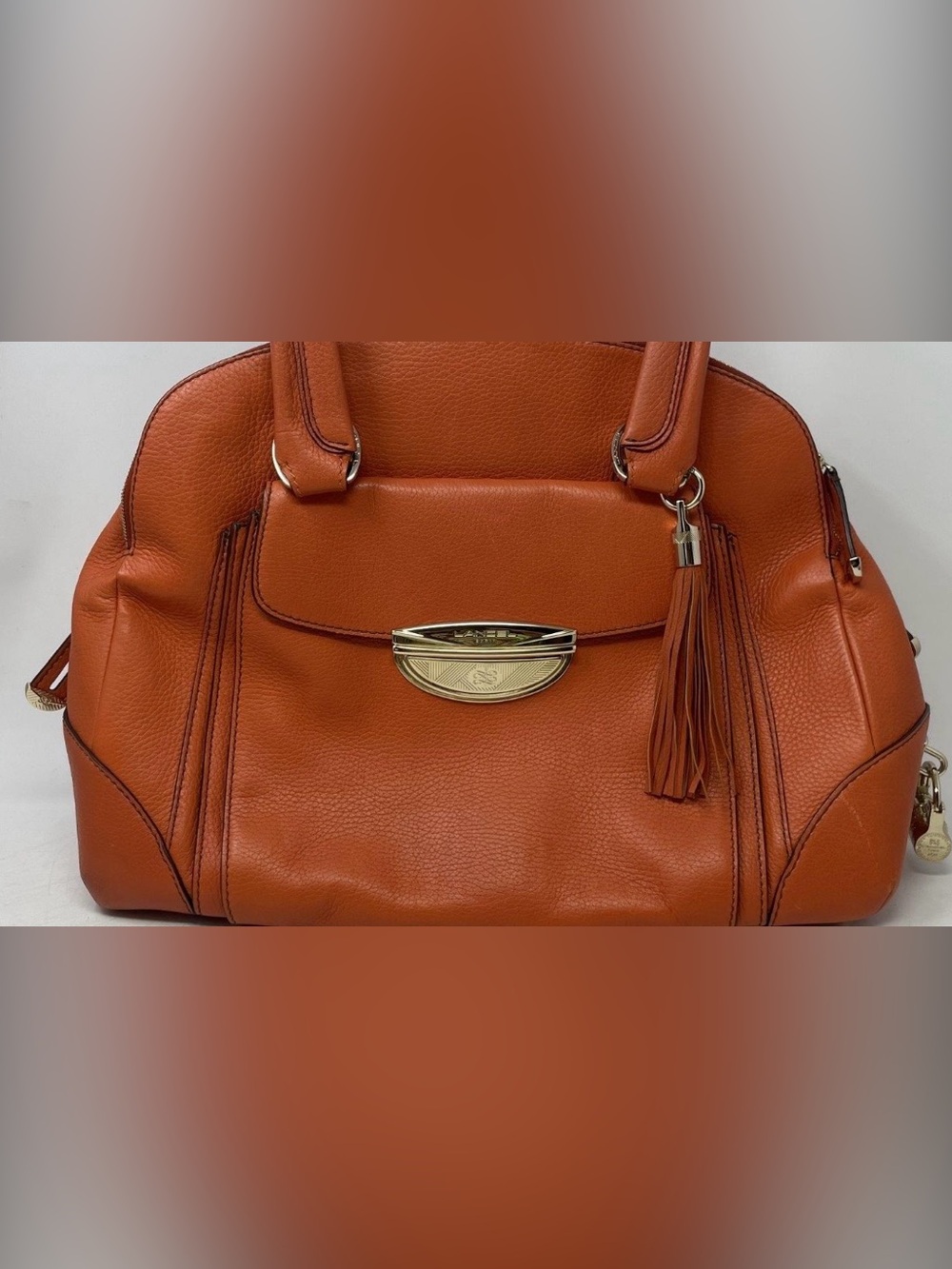 Lancel Paris - Adjani Orange Leather Handbag Bag with Tassel